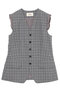 ウールチェックベスト ミラ ショーン バイ チカ キサダ/mila schon by chika kisada グレー