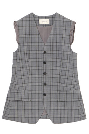ミラ ショーン バイ チカ キサダ/mila schon by chika kisadaのウールチェックベスト(110800/110806)
