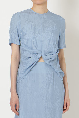 ミラ ショーン バイ チカ キサダ/mila schon by chika kisadaのシルク混クリンクルクロスTブラウス(110400/110402)