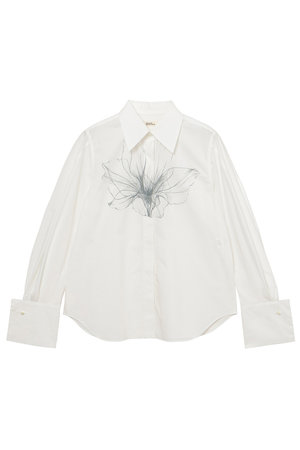 ミラ ショーン バイ チカ キサダ/mila schon by chika kisadaのフラワープリントWカフスシャツ(110400/110403)