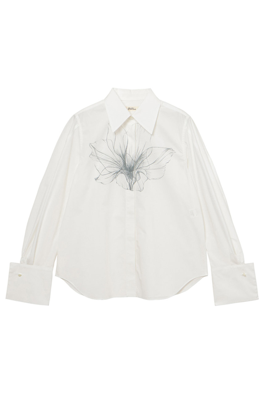 ミラ ショーン バイ チカ キサダ/mila schon by chika kisadaのフラワープリントWカフスシャツ(ホワイト/50651804102)