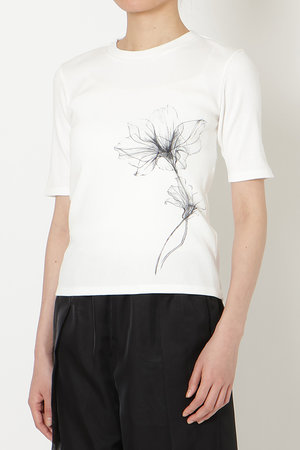 ミラ ショーン バイ チカ キサダ/mila schon by chika kisadaのリブフルールプリントカットソー(110100/110102)