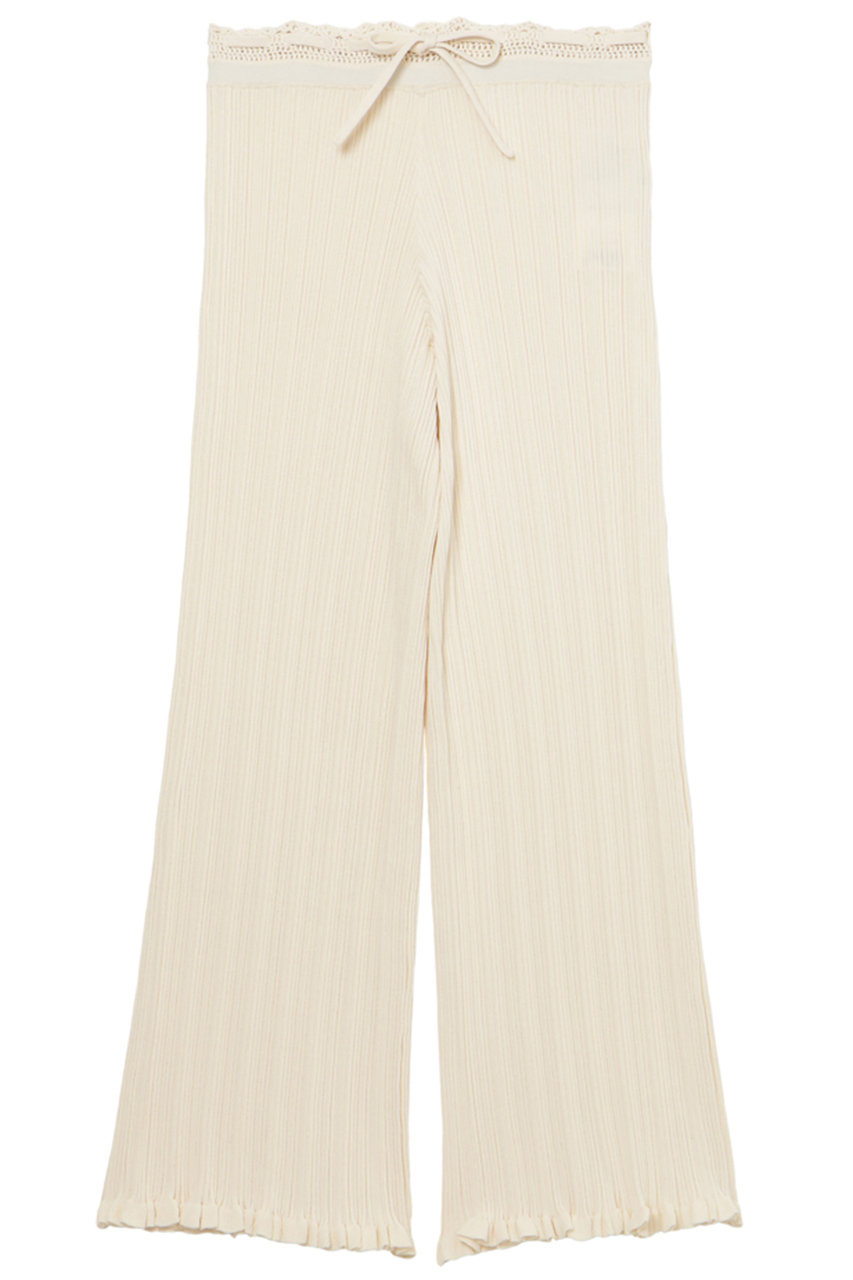 ミラ ショーン バイ チカ キサダ/mila schon by chika kisadaのリブニットパンツ(アイボリー/50655501302)