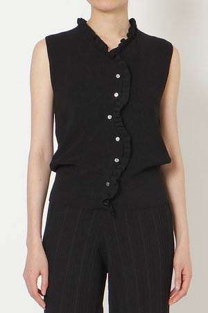 ミラ ショーン バイ チカ キサダ/mila schon by chika kisadaのフリルリブニットベスト(110300/110301)