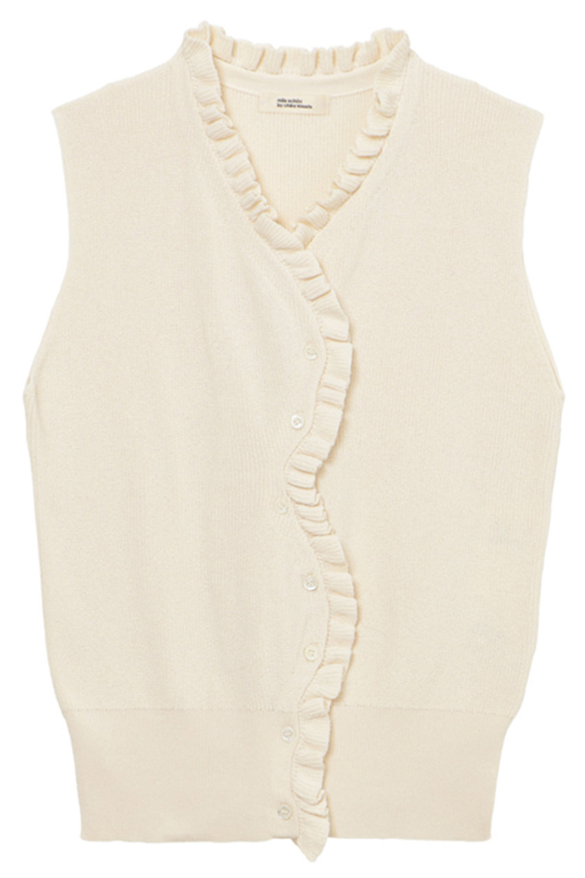 フリルリブニットベスト