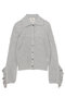 アイレットすかし編み襟付きカーディガン ミラ ショーン バイ チカ キサダ/mila schon by chika kisada ライトグレー
