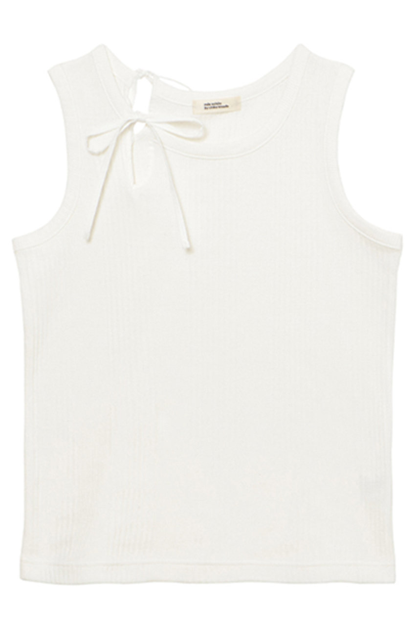 ミラ ショーン バイ チカ キサダ/mila schon by chika kisadaのスリットリボンタンクトップ(ホワイト/50653403692)