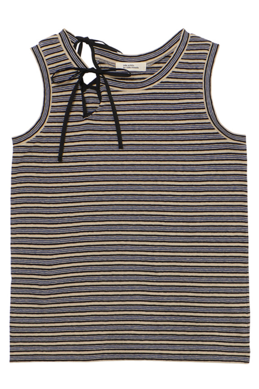 ミラ ショーン バイ チカ キサダ/mila schon by chika kisadaのスリットリボンタンクトップ(ボーダー/50653403692)