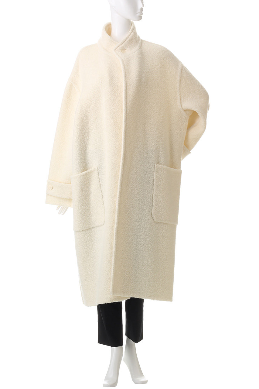 SCEARN(セアン)｜WOOL TWEED REVER High Neck Coat/コート/Ivory