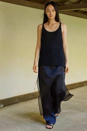 セアン/SCEARNのSILK SATIN ORGANDIE スカート(110700/110703)