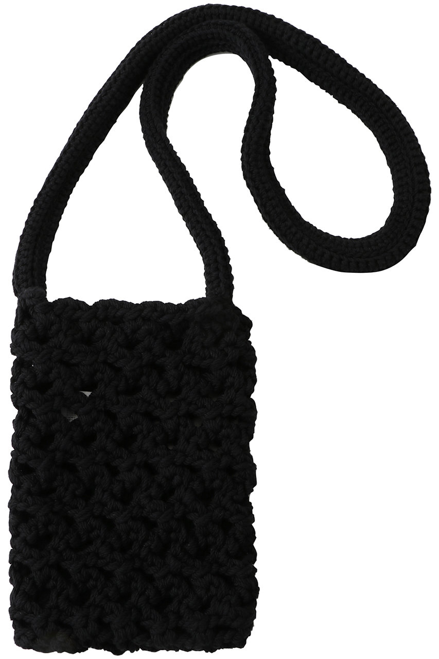 セアン/SCEARNのCOTTON CODE HAND KNIT ニットバッグ(BLACK/ZZSNGM0205)