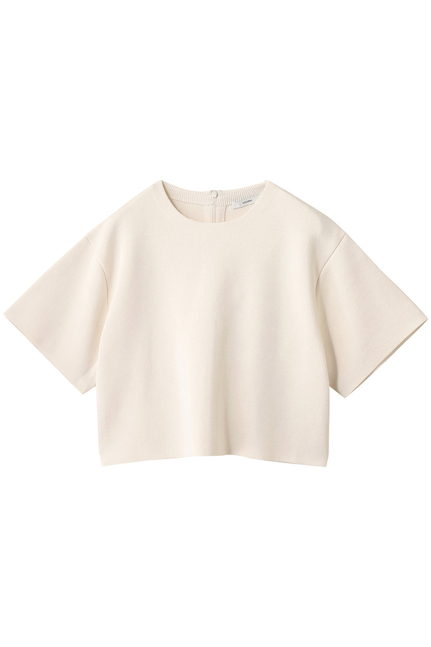 SCEARN LUSTROUS YARN KNIT ハーフスリーブニット (Ecru, 38) セアン ELLE SHOP SCEARN LUSTROUS YARN KNIT ハーフスリーブニット (Ecru, 38) セアン ELLE SHOP