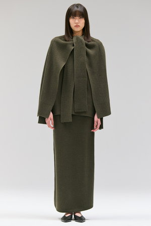 セアン/SCEARNのWOOL SILK LOW-GAUGE ケープストール(140100/140102)