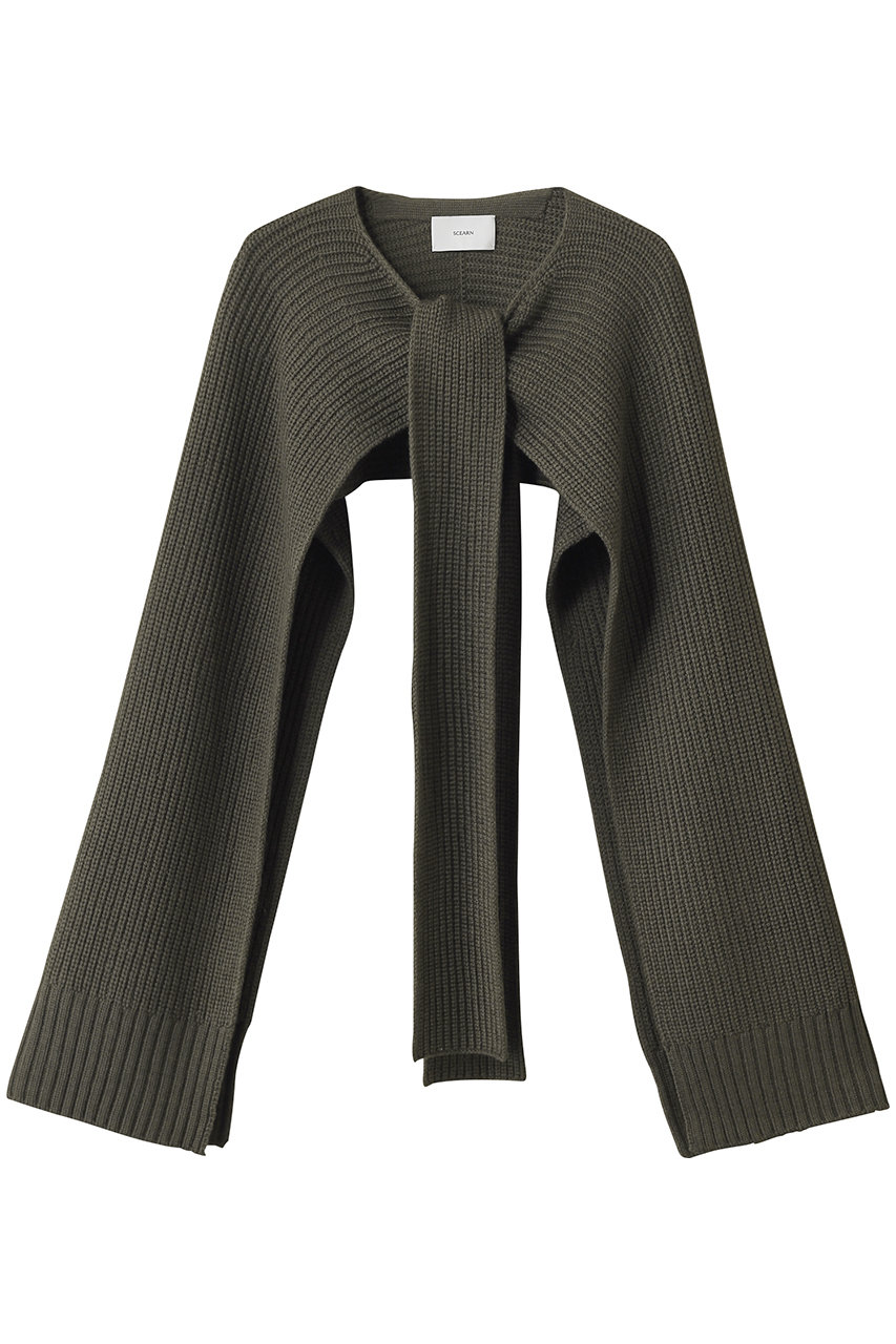 SCEARN WOOL SILK LOW-GAUGE ケープストール (Khaki, F) セアン ELLE SHOP SCEARN WOOL SILK LOW-GAUGE ケープストール (Khaki, F) セアン ELLE SHOP