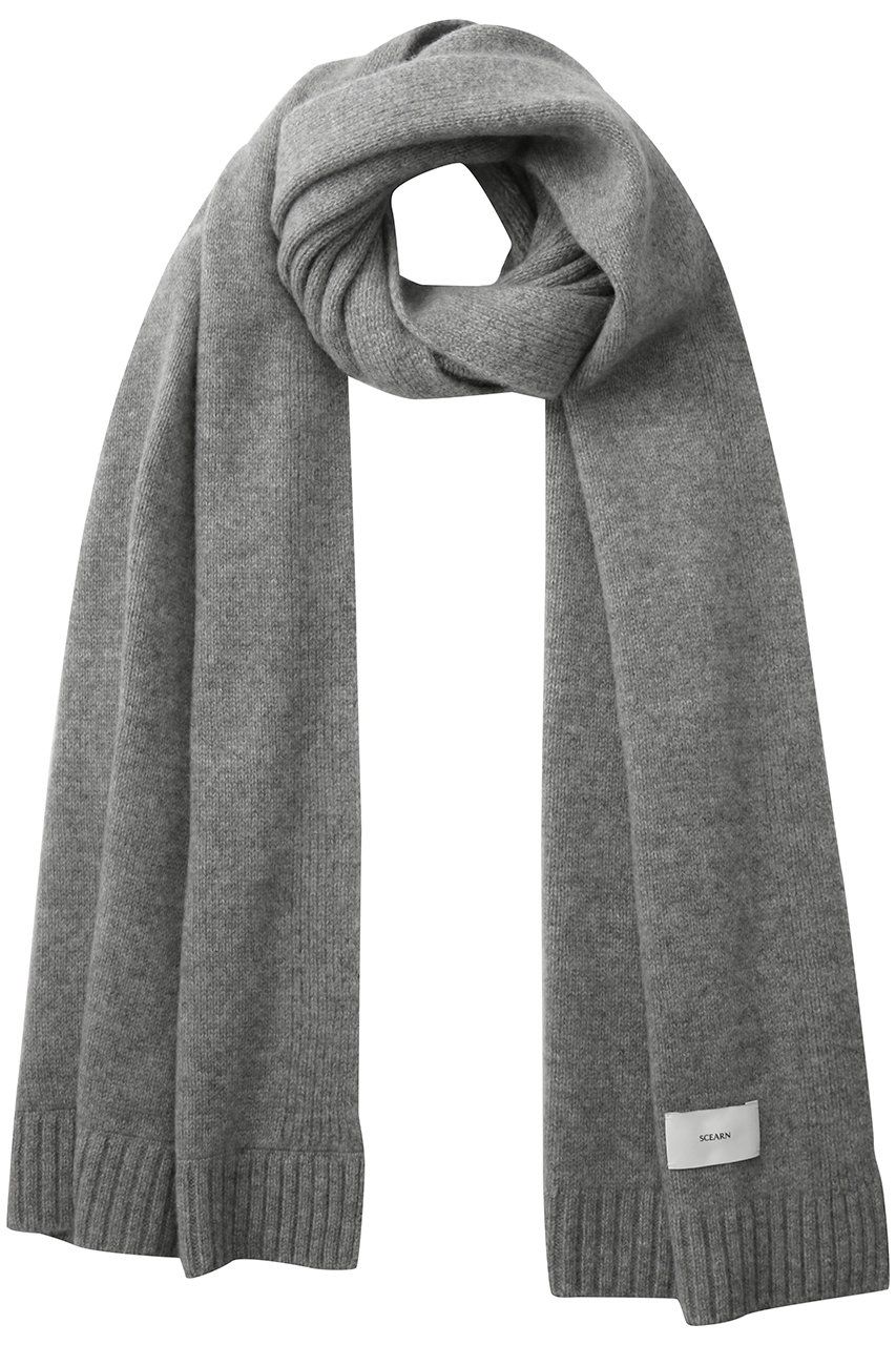 SCEARN CASHMERE MIDDLE GAUGE マフラー (M.Gray, F) セアン ELLE SHOP