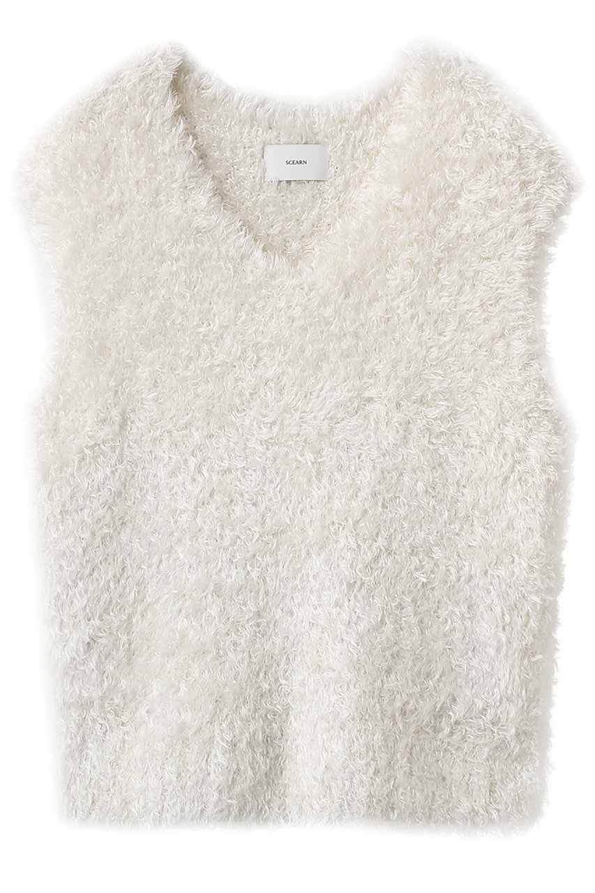 セアン/SCEARNのSILK FUR ニット(Ecru/KRSNLM0208)