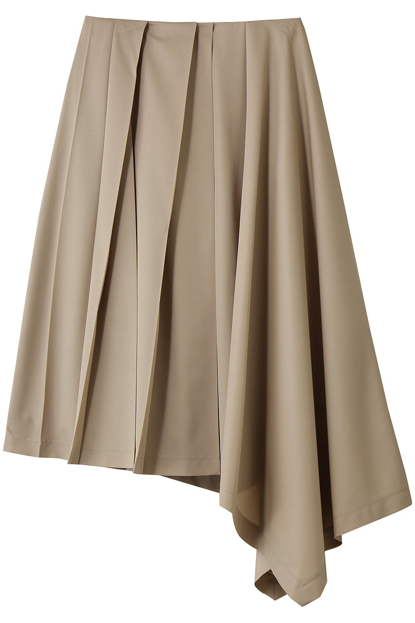 セアン/SCEARNのWOOL GABARDINE アシンメトリースカート(CHOUJICHA/SKSNLM0200)