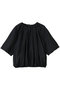 WOOL NYLON POPLIN ギャザーハーフスリーブブラウス セアン/SCEARN DARK NAVY
