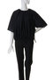 WOOL NYLON POPLIN ギャザーハーフスリーブブラウス セアン/SCEARN