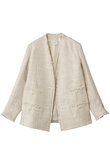 SILK LINEN TWEED ノーカラージャケット