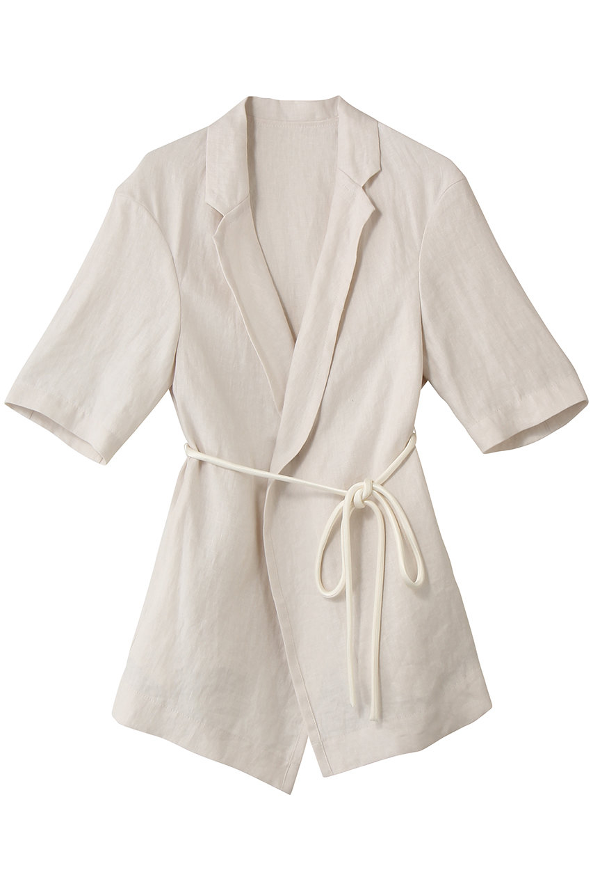 セアン/SCEARNのLINEN HERRINGBONE ハーフスリーブジャケット(SHIRONERI/JKSNLM0401)