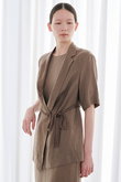 LINEN HERRINGBONE ハーフスリーブジャケット