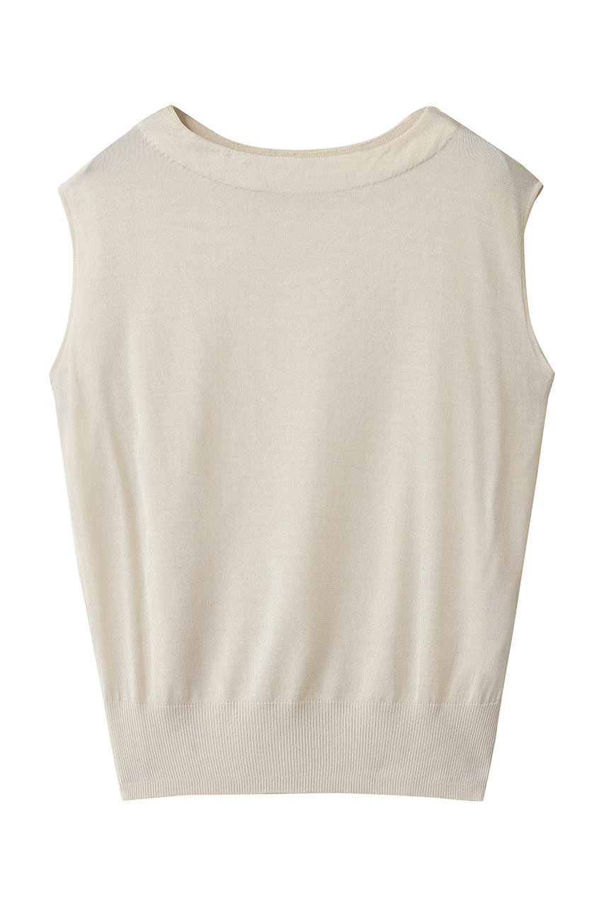 セアン/SCEARNのSILK RAYON スリーブレスニット(ECRU/KRSNLM0400)
