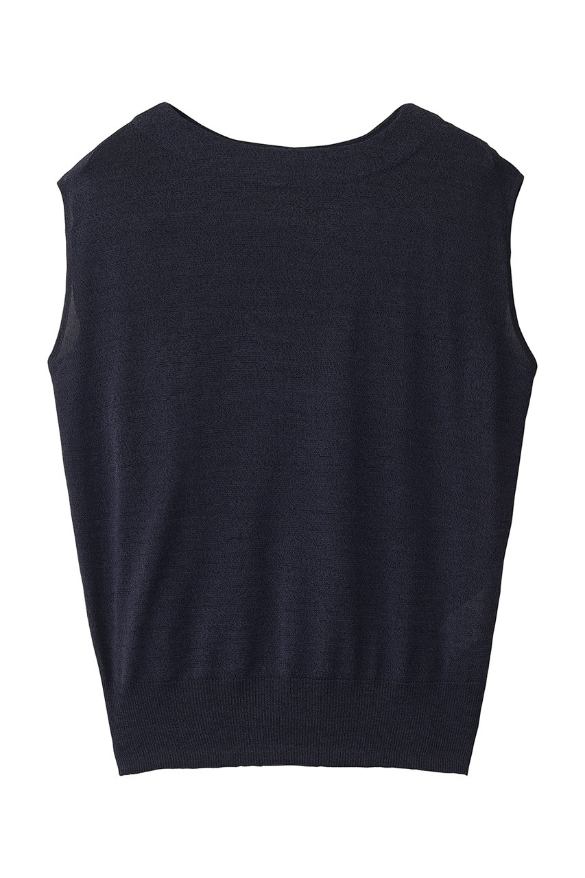 セアン/SCEARNのSILK RAYON スリーブレスニット(DARK NAVY/KRSNLM0400)