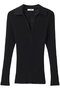 SHEER RIB ニットポロ セアン/SCEARN BLACK