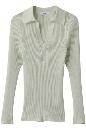 セアン/SCEARNのSHEER RIB ニットポロ(110300/110301)