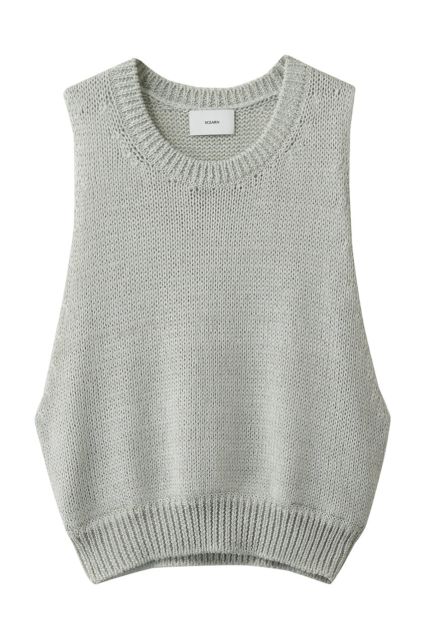 セアン/SCEARNのSILK COTTON LILY YARN  スリーブレスニット(BYAKUROKU/KRSNLM0405)