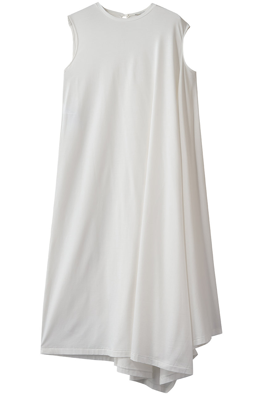 セアン/SCEARNのCOTTON LOTUS JERSEY アシンメトリードレス(ECRU/OPSNLM0220)