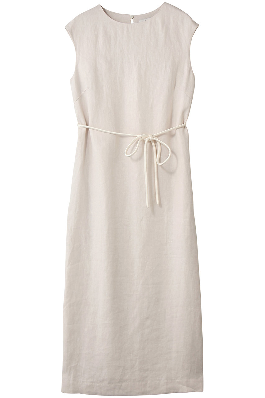 セアン/SCEARNのLINEN HERRINGBONE Iライン ロングドレス(SHIRONERI/OPSNLM0401)
