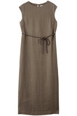 LINEN HERRINGBONE Iライン ロングドレス