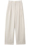 LINEN HERRINGBONE ダブルプリーツパンツ セアン/SCEARN SHIRONERI