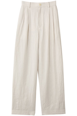 セアン/SCEARNのLINEN HERRINGBONE ダブルプリーツパンツ(110600/110601)