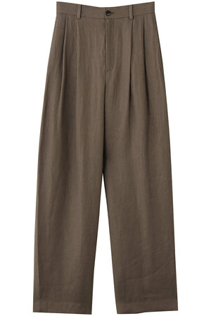 セアン/SCEARNのLINEN HERRINGBONE ダブルプリーツパンツ(110600/110601)