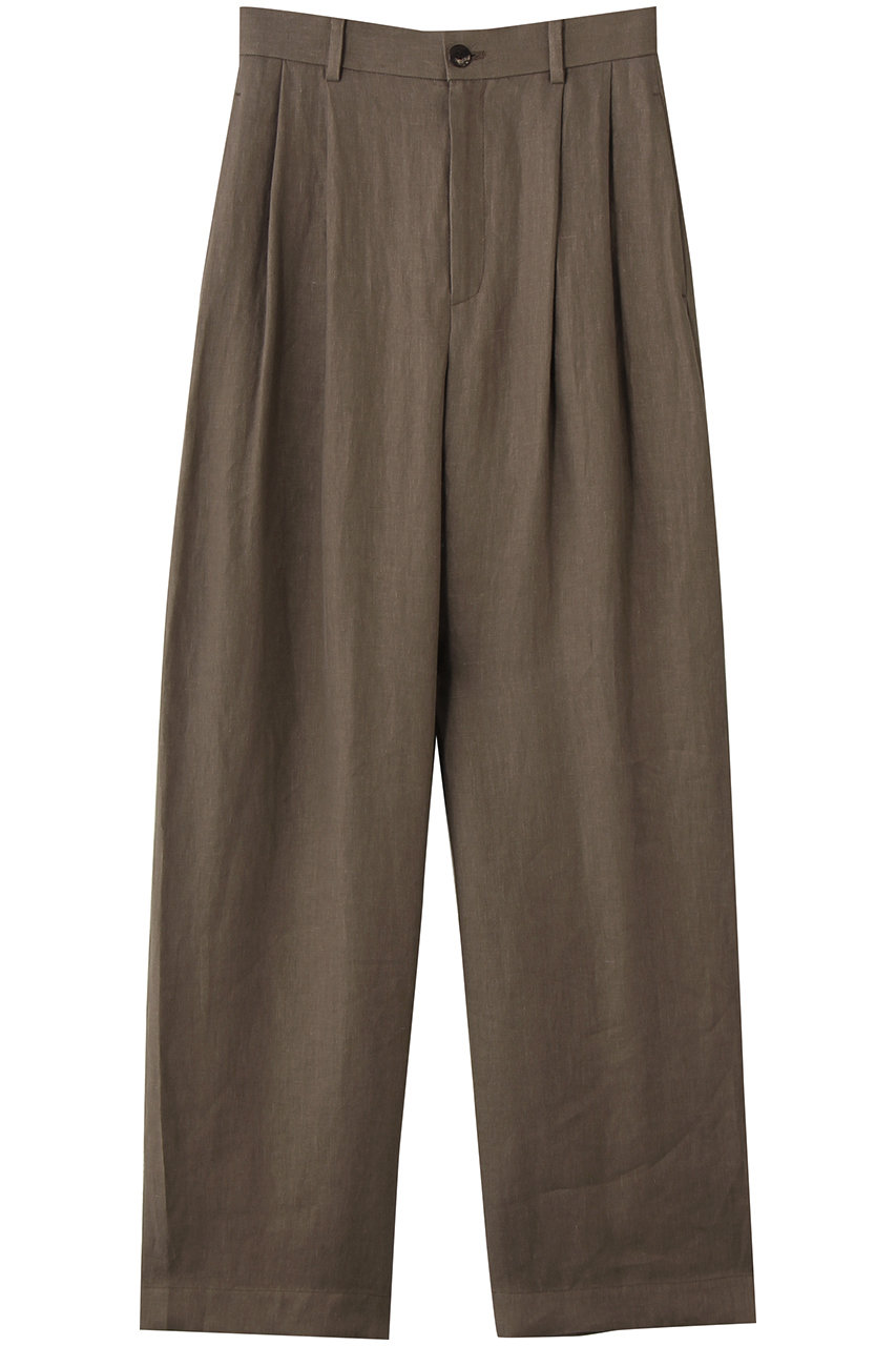 セアン/SCEARNのLINEN HERRINGBONE ダブルプリーツパンツ(KABACHA/PRSNLM0401)