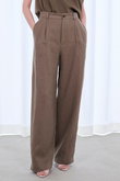 LINEN HERRINGBONE ダブルプリーツパンツ