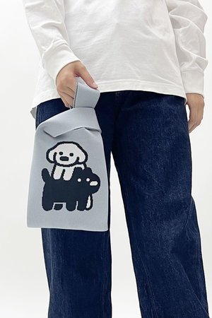 ビーピービーピー/bpbpの【UNISEX】【matsui】ニット ミニマルシェバッグ(120200/120201)