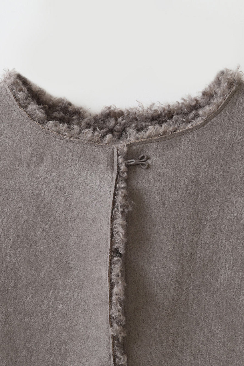 HER.(ハー)｜フェイクファーべスト/グレー の通販｜ELLESHOP・(エル