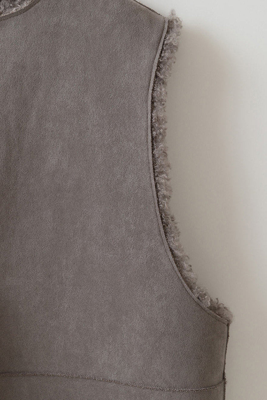 HER.(ハー)｜フェイクファーべスト/グレー の通販｜ELLESHOP・(エル