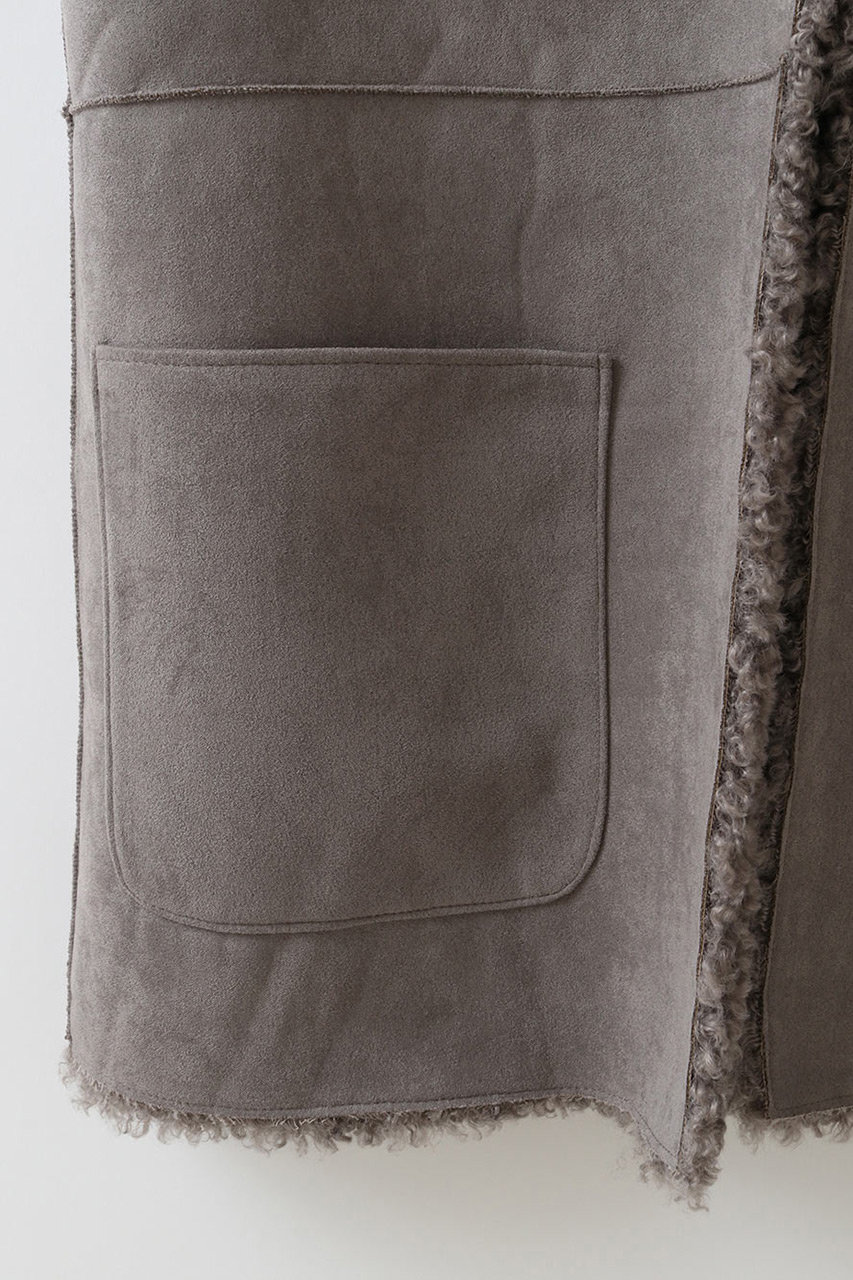 her. フェイクファーベスト グレー 新品未使用 HER.(ハー)｜フェイク