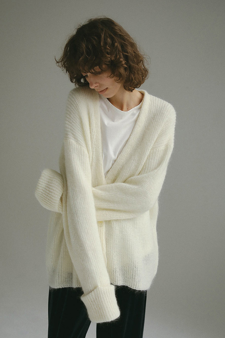 モヘアカーディガン M ホワイト パピロン ニードルズ needles（モヘア 