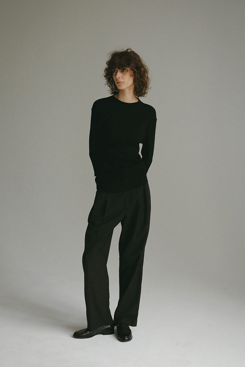 eLLa the selectshop 裏起毛ウエストシャーリングパンツ 黒