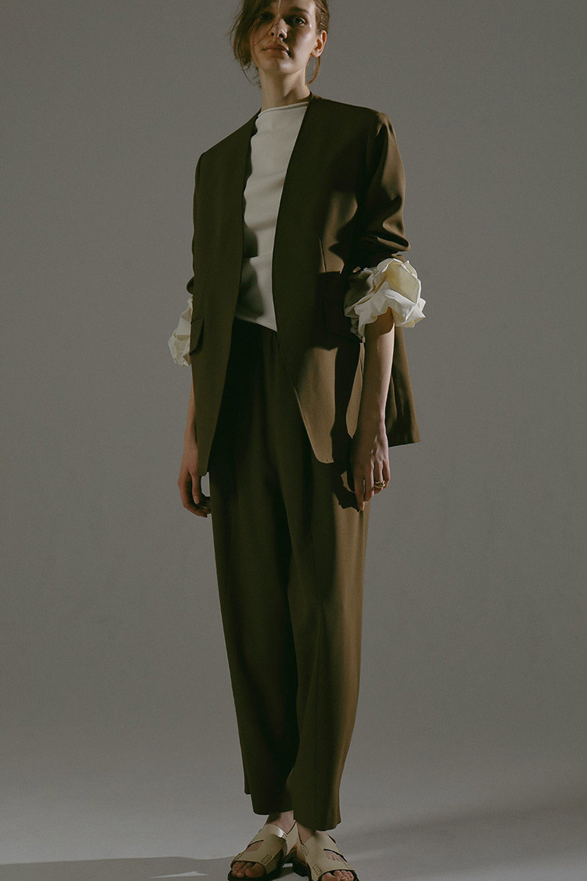 HER.(ハー)｜T/W ポプリンボリュームパンツ/カーキ の通販｜ELLESHOP  