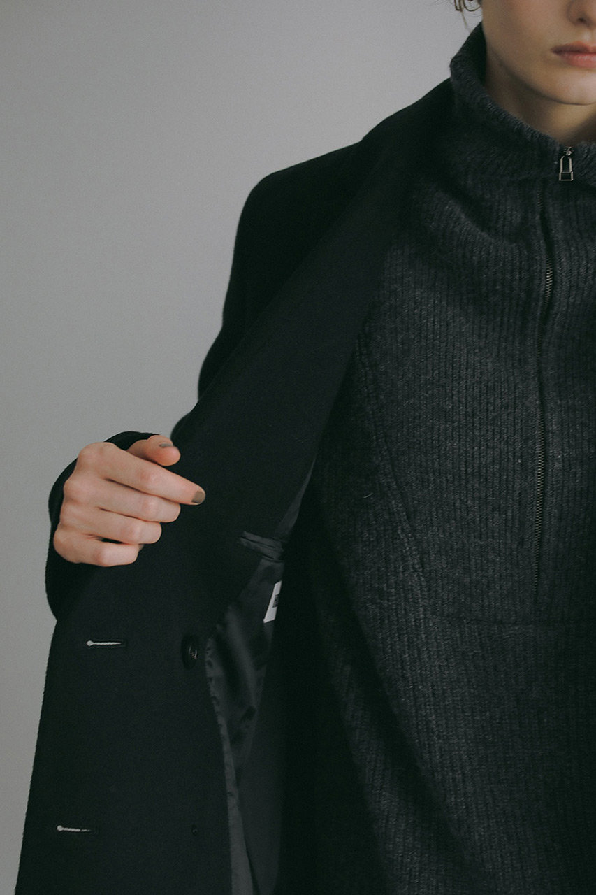 HER.(ハー)｜カシミヤブレンドオーバージャケット/ブラック の通販