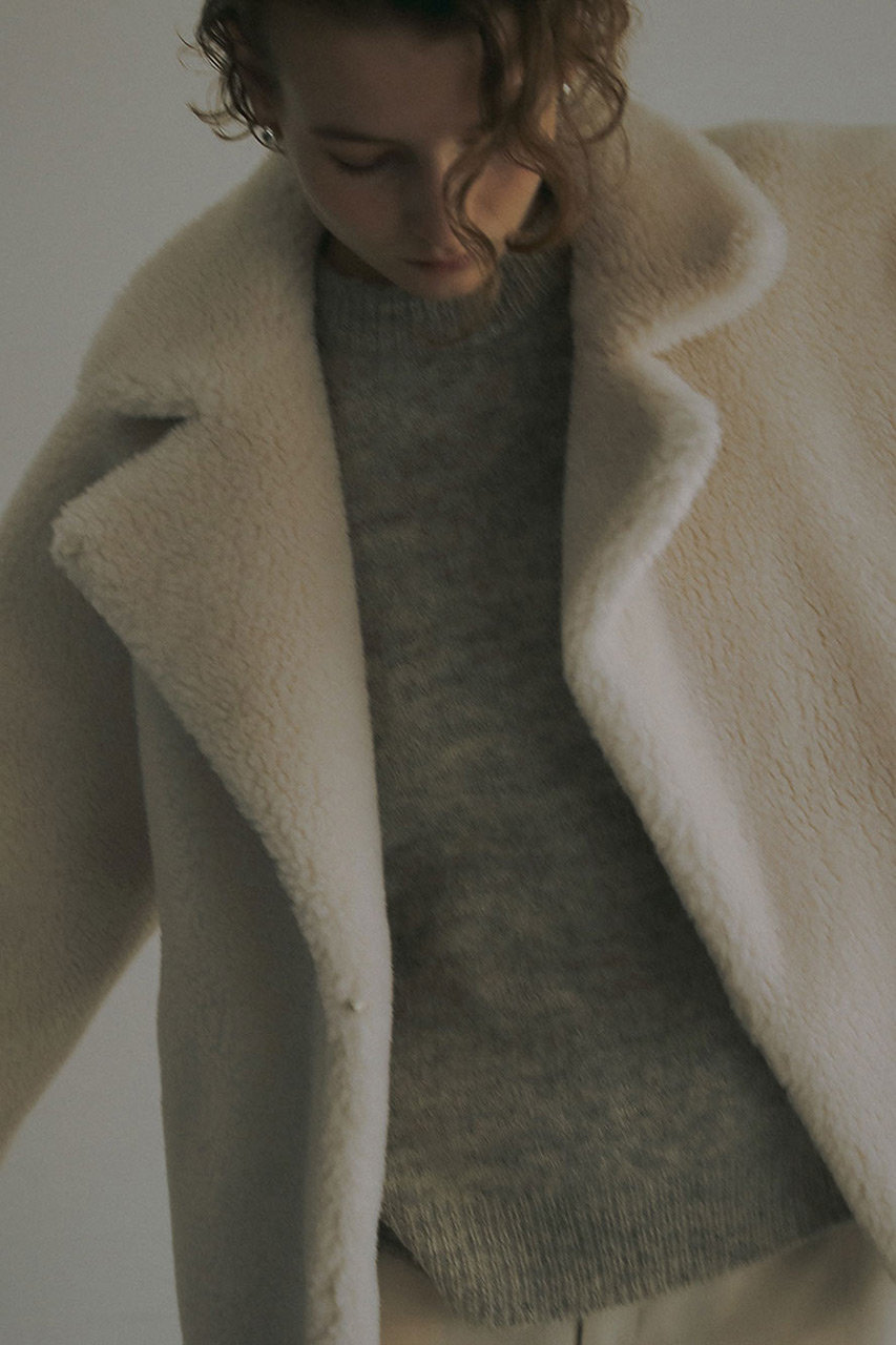 HER.(ハー)｜ボアショートコート/ホワイト の通販｜ELLESHOP