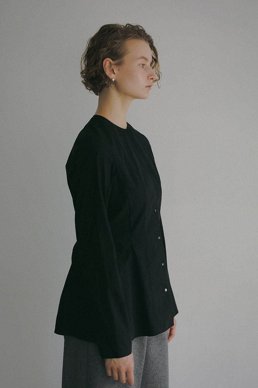 HER.(ハー)｜C/Nペプラムブラウス/ブラック の通販｜ELLESHOP