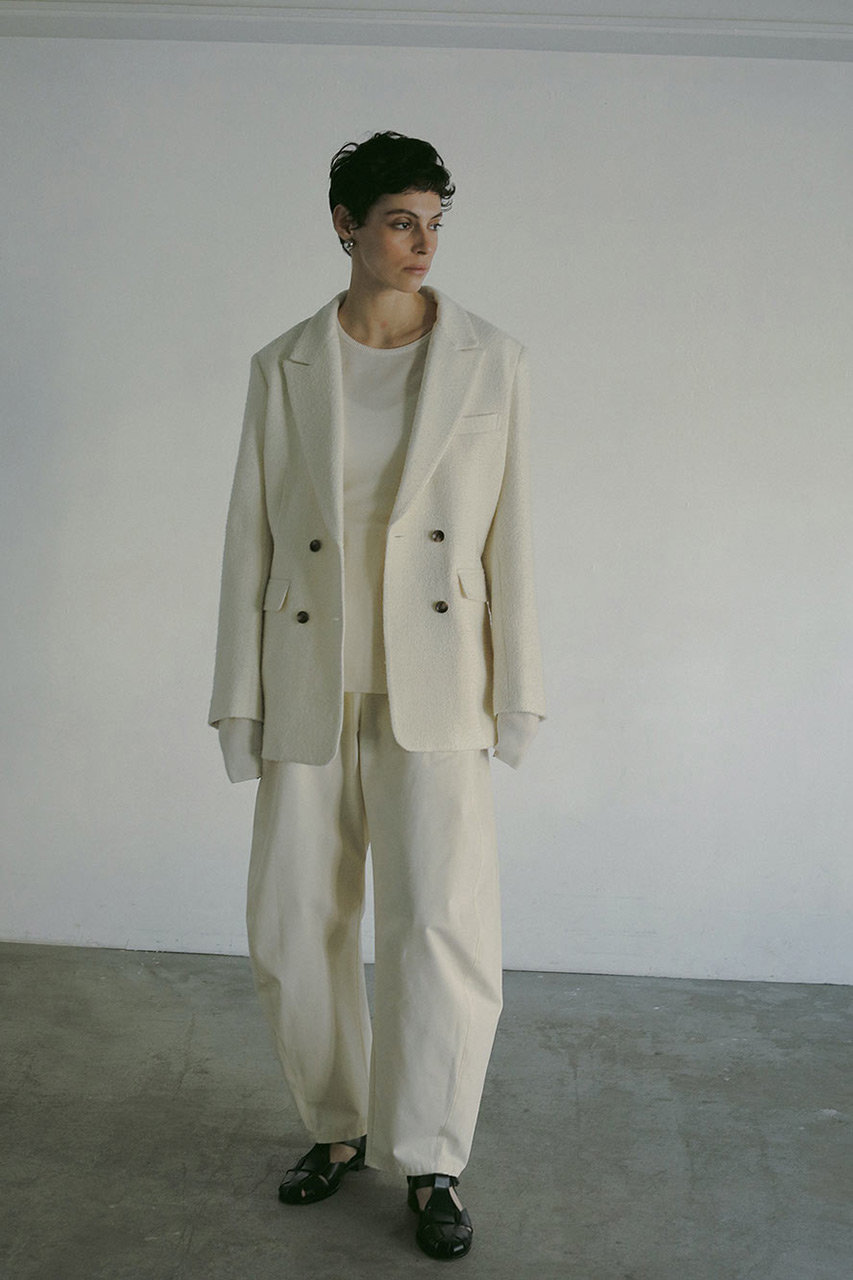 専用ENEU ツイードジャケット ホワイト mix tweed middle jacket | ENEU